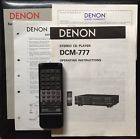 Dcm-777 Rc-218 Denon Remote Control Stereo Cd Player Owners Manual Service