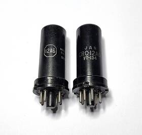 Jan-crc-12a6 Rca 12a6 Lot Of 2 Vintage Vt-134 Metal Case Tubes Untested As Is