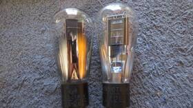 281-globe Rca 2 Nos Testing Ux-281 Globe Engraved Base Radio Audio Tubes