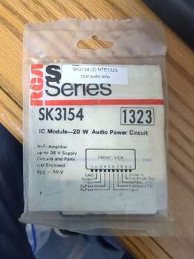 Sk3154 Rca 20 Watt Audio Power Circuit Ic Module New In Package With Paperwork