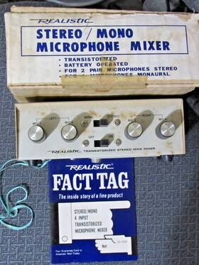 33-920 Realistic Steruo/mono Microphone Mixer - Made In Japan