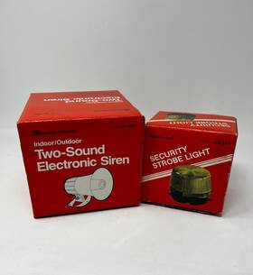 49-488 Safe House Vintage Radio Shack Security Strobe Light With Siren Nos Tested Ready