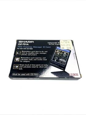 Oz-7000 Sharp Oz-701a Time Expense Manager Ic Card 32 Kb For - New Old Stock Nos