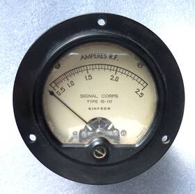 Is-111 Simpson Vintage Signal Corps Type Amperes Gauge
