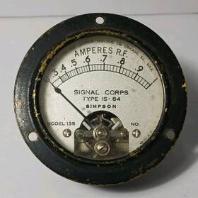 Is-84 Simpson 40s Wwii Military Gauge Signal Corps Amperes Rf 1 Us Army