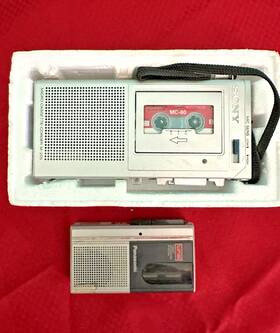 Rn-185 Sony Panasonic And Microcassette Recorder M-205 A Parts Or Repair