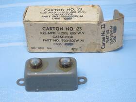 956ns05w-m Sprague Capacitor .25 Mfd 600 W.v. C406 Carton No. 23 500 0320 00a