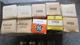 5v4ga Sylvania & Other 10 Nos Nib And Guitar Ham Radio Audio Tubes