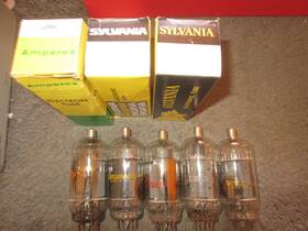 6js6c Sylvania & Other 5 Nos Nib To Strong And B Ham Radio Tubes
