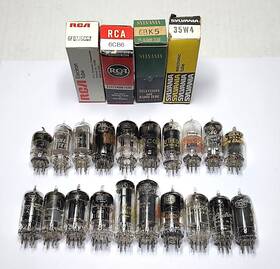 6au6 Sylvania Rca Western Electric See Description 6bk5 Lot Of 24 6fq7/6cg7 35w4 6cb6 More Tubes Untested As Is