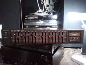 Sh-8029 Technics Tested And Working Black Kenwood Red Light 7-band Graphic Equalizer Nice