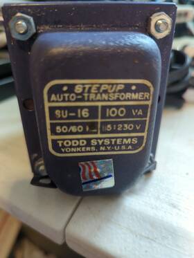 Su-16 Todd Su16 Vintage Systems Stepup Auto-transformer Step Up 100v 50/60hz 115 230v