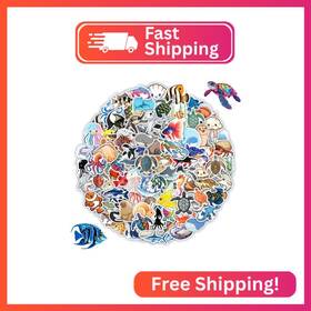 V-5-19-01 Vikivi 100 Pcs Ocean Stickers For Kids Teens Adults Under The Sea Animal Fish Turtle S