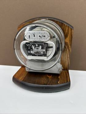 Westinghouse 876661 Electric Power Watt Meter Wood Mount Vintage Type Ca
