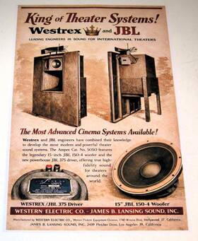 Dc300a Westrex Jbl 375 Horn 150-4 Woofer Poster 19 Inch X 13 King Of The Theater