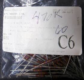 30bj500-470k Xicon 60 Pcs 470k Ohm 1/2w 5% Carbon Composition Resistor Axial