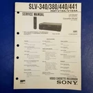 Sony SLV-340 SLV-380 SLV-440 SLV-441 Service Manual Original Paper Oem Repair Gu. Fixed Price $24.95.