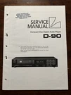 Luxman D-90 Compact Disc Cd Player Service Manual Original Genuine Oem. Fixed Price $19.99.