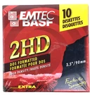 Basf 2HD Emtec Diskettes Dos Formatted Sealed Box Of 10 High Density 3.5". Fixed Price $11.46.