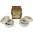 Vintage Antique Nos Lot Of 4 Porcelain Sub-bases GE761 For 20A Snap Switches. Fixed Price $39.99.