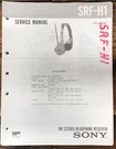 Sony SRF-H1 Portable Radio / Receiver Service Manual *original*. Fixed Price $14.97.