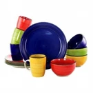 Gibson Home Color Vibes 12 Piece Handpainted Stoneware Dinnerware Set. Fixed Price $44.42.