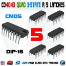 5PCS CD4043BE Cmos Quad Nor R/s Latch W/ 3-STATE O/p Ic DIP-16. Fixed Price $6.34.