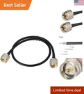Durable Uhf Male PL-259 Dual Connector Cable 2FT RG58 For Superior Signal. Fixed Price $16.99.