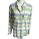 Equipment Femme Silk Blouse Women Green Button Blue Front Shirt. Fixed Price $29.99.