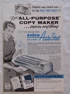1956 Magazine Advertisement Page For Apeco Dial-a-matic Auto Stat Copier Copy. Fixed Price $9.99.