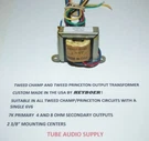 Fender 5F1 Tweed Champ Output Transformer, Heyboer Usa Made, 7K 4/8 Ohm. Fixed Price $49.00.