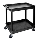 Luxor H. Wilson Tray-shelf Carts 32"WX24"D 39-1/2"H Black. Fixed Price $342.00.