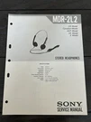 Sony MDR-2L2 Stereo Headphones Us Model Service Manual Oem Vintage Diagrams. Fixed Price $23.99.