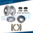 Fwd Front Drilled Rotors Pads Rear Drums Shoes For 2003-2008 Matrix Pontiac Vibe. Fixed Price $158.52.