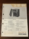 Sony SA-10FB Speaker System Service Manual Original Oem Vintage. Fixed Price $14.99.