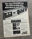 Jvc Original Magazine Ad For CD-S200 Cassette Deck Page D1373. Fixed Price $16.99.