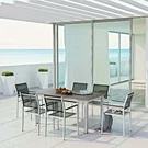 Modway Shore 7 Piece Outdoor Patio Aluminum Dining Set Silver Black. Fixed Price $1405.45.