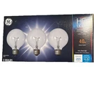 Ge 40W Clear Glass 265 Lumen Decorative G25 Globe Medium Screw Hd Light 3 Bulbs. Fixed Price $20.69.