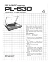Pioneer PL-630 Turntable Owners Manual. Fixed Price $22.24.