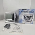 Living Solution 5" B&w Television Tv Am/fm Radio ATC-032 Car Cord Portable. Fixed Price $34.99.