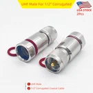 2PACK Uhf Male Connector For 1/2 Inch Corrugated Coaxial Cable Andrew LDF4-50A. Fixed Price $11.21.