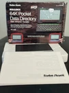 Vintage 64K Pocket Data Directory 65-939 Radio Shack Rolodex Box And Manual. Fixed Price $25.00.