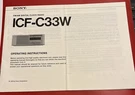 Sony ICF-C33W Fm/am Digital Clock Radio Operating Instructions Excellent. Fixed Price $12.95.
