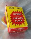 1960'S Mid Century Good Luck Personal And Burglar Alarm P123. Made In Hong Kong. Fixed Price $25.00.