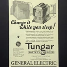 General Electric Tungar Battery Charger It While You Sleep 1925 Print Ad. Fixed Price $12.99.