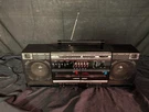 Vintage Boom Box Radio Dual Cassette Detachable Speakers 3-5676A Works. Fixed Price $114.99.