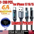 120W Super Fast Usb Type-c Charging Braid Phone Charger Lead With Display Lot. Fixed Price $235.49.
