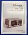 Original Crown Sales Brochure RTA-2 Audio Analyzer. Fixed Price $14.95.