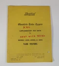 Hickok Tube Tester 6000A 6005 Data For Obsolete Types. Fixed Price $20.18.