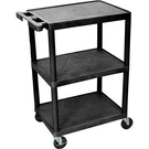 Luxor H. Wilson Flush-shelf Carts 24"WX18"D 34"H Shelves Black. Fixed Price $119.34.